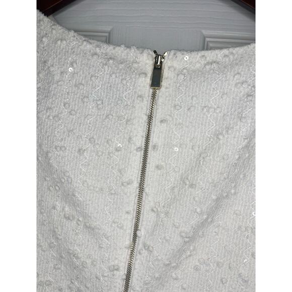 Vince Camuto Size 8 Semi‎ Formal White Cocktail Wedding Sparkle Dress NYE - Picture 5 of 10